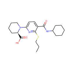 CCCSc1nc(N2CCCC[C@@H]2C(=O)O)ccc1C(=O)NC1CCCCC1 ZINC000095578345