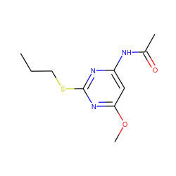 CCCSc1nc(NC(C)=O)cc(OC)n1 ZINC000014975599