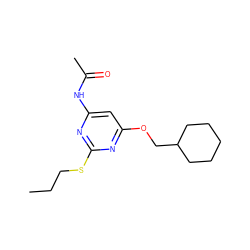 CCCSc1nc(NC(C)=O)cc(OCC2CCCCC2)n1 ZINC000014975633