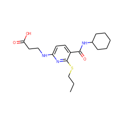 CCCSc1nc(NCCC(=O)O)ccc1C(=O)NC1CCCCC1 ZINC000117758753