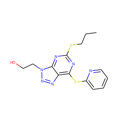 CCCSc1nc(Sc2ccccn2)c2nnn(CCO)c2n1 ZINC001772618616