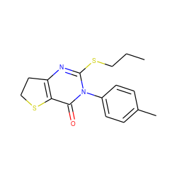 CCCSc1nc2c(c(=O)n1-c1ccc(C)cc1)SCC2 ZINC000002459466