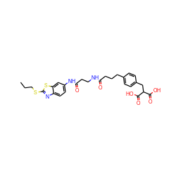 CCCSc1nc2ccc(NC(=O)CCNC(=O)CCCc3ccc(CC(C(=O)O)C(=O)O)cc3)cc2s1 ZINC000084703625