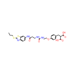 CCCSc1nc2ccc(NC(=O)CCNC(=O)NCCOc3ccc(CC(C(=O)O)C(=O)O)cc3)cc2s1 ZINC000084687868