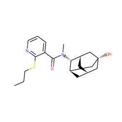 CCCSc1ncccc1C(=O)N(C)[C@@H]1[C@H]2C[C@H]3C[C@@H]1C[C@](O)(C3)C2 ZINC000254134691