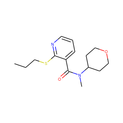 CCCSc1ncccc1C(=O)N(C)C1CCOCC1 ZINC000095573637