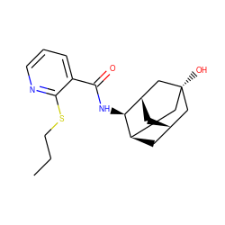 CCCSc1ncccc1C(=O)N[C@H]1[C@H]2C[C@H]3C[C@@H]1C[C@](O)(C3)C2 ZINC000254135244