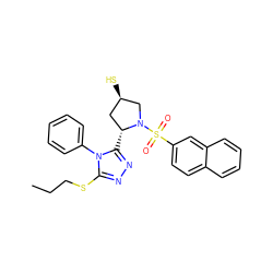 CCCSc1nnc([C@@H]2C[C@@H](S)CN2S(=O)(=O)c2ccc3ccccc3c2)n1-c1ccccc1 ZINC000013443277