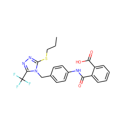 CCCSc1nnc(C(F)(F)F)n1Cc1ccc(NC(=O)c2ccccc2C(=O)O)cc1 ZINC000013825611