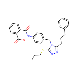 CCCSc1nnc(CCCc2ccccc2)n1Cc1ccc(NC(=O)c2ccccc2C(=O)O)cc1 ZINC000013825603