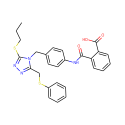 CCCSc1nnc(CSc2ccccc2)n1Cc1ccc(NC(=O)c2ccccc2C(=O)O)cc1 ZINC000013825605