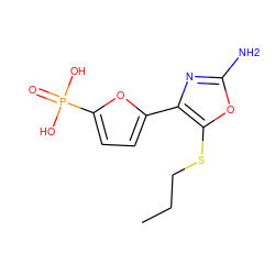 CCCSc1oc(N)nc1-c1ccc(P(=O)(O)O)o1 ZINC000169321431