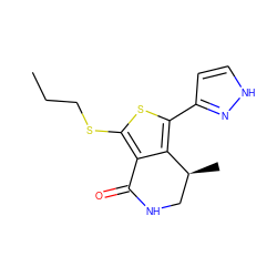 CCCSc1sc(-c2cc[nH]n2)c2c1C(=O)NC[C@@H]2C ZINC000146203092