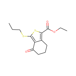 CCCSc1sc(C(=O)OCC)c2c1C(=O)CCC2 ZINC000004286360