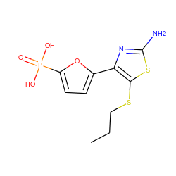 CCCSc1sc(N)nc1-c1ccc(P(=O)(O)O)o1 ZINC000040981039