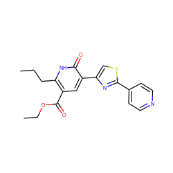 CCCc1[nH]c(=O)c(-c2csc(-c3ccncc3)n2)cc1C(=O)OCC ZINC000038544039