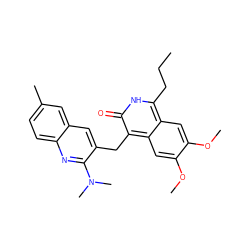 CCCc1[nH]c(=O)c(Cc2cc3cc(C)ccc3nc2N(C)C)c2cc(OC)c(OC)cc12 ZINC000169703373