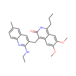 CCCc1[nH]c(=O)c(Cc2cc3cc(C)ccc3nc2NCC)c2cc(OC)c(OC)cc12 ZINC000142251814