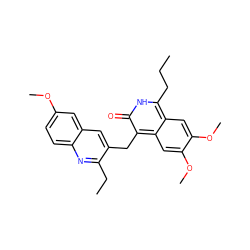 CCCc1[nH]c(=O)c(Cc2cc3cc(OC)ccc3nc2CC)c2cc(OC)c(OC)cc12 ZINC000169703377