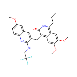 CCCc1[nH]c(=O)c(Cc2cc3cc(OC)ccc3nc2NCC(F)(F)F)c2cc(OC)c(OC)cc12 ZINC000201602474