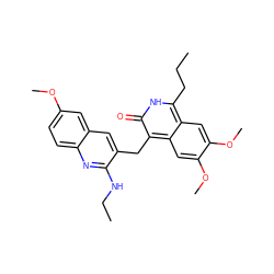 CCCc1[nH]c(=O)c(Cc2cc3cc(OC)ccc3nc2NCC)c2cc(OC)c(OC)cc12 ZINC000201599464