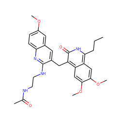 CCCc1[nH]c(=O)c(Cc2cc3cc(OC)ccc3nc2NCCNC(C)=O)c2cc(OC)c(OC)cc12 ZINC000201602509