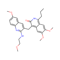 CCCc1[nH]c(=O)c(Cc2cc3cc(OC)ccc3nc2NCCOC)c2cc(OC)c(OC)cc12 ZINC000201612858