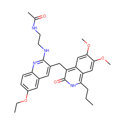 CCCc1[nH]c(=O)c(Cc2cc3cc(OCC)ccc3nc2NCCNC(C)=O)c2cc(OC)c(OC)cc12 ZINC000201619633