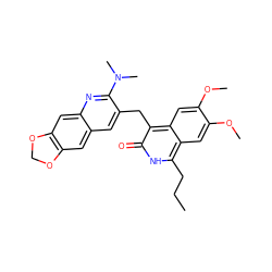 CCCc1[nH]c(=O)c(Cc2cc3cc4c(cc3nc2N(C)C)OCO4)c2cc(OC)c(OC)cc12 ZINC000169703375