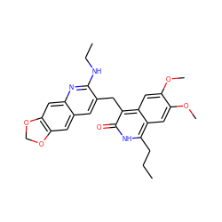 CCCc1[nH]c(=O)c(Cc2cc3cc4c(cc3nc2NCC)OCO4)c2cc(OC)c(OC)cc12 ZINC000201607944