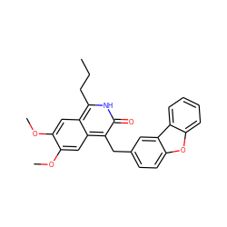 CCCc1[nH]c(=O)c(Cc2ccc3oc4ccccc4c3c2)c2cc(OC)c(OC)cc12 ZINC000169703350