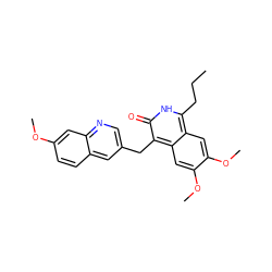 CCCc1[nH]c(=O)c(Cc2cnc3cc(OC)ccc3c2)c2cc(OC)c(OC)cc12 ZINC000169703372