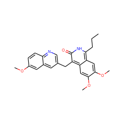 CCCc1[nH]c(=O)c(Cc2cnc3ccc(OC)cc3c2)c2cc(OC)c(OC)cc12 ZINC000169703385