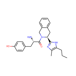 CCCc1[nH]c([C@@H]2Cc3ccccc3CN2C(=O)[C@@H](N)Cc2ccc(O)cc2)nc1C ZINC000013583520