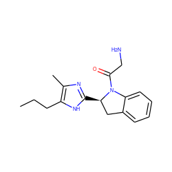 CCCc1[nH]c([C@@H]2Cc3ccccc3N2C(=O)CN)nc1C ZINC000013588037