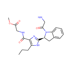 CCCc1[nH]c([C@@H]2Cc3ccccc3N2C(=O)CN)nc1C(=O)NCC(=O)OC ZINC000013588043