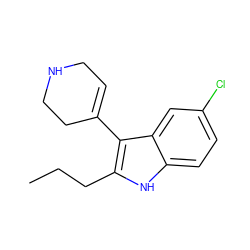 CCCc1[nH]c2ccc(Cl)cc2c1C1=CCNCC1 ZINC000028523593