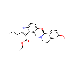 CCCc1[nH]c2ccc3c(c2c1C(=O)OCC)CN1CCc2cc(OC)ccc2[C@@H]1O3 ZINC000013474842