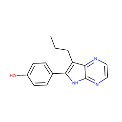 CCCc1c(-c2ccc(O)cc2)[nH]c2nccnc12 ZINC000013492976