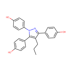 CCCc1c(-c2ccc(O)cc2)nn(-c2ccc(O)cc2)c1-c1ccc(O)cc1 ZINC000100001833