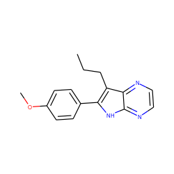 CCCc1c(-c2ccc(OC)cc2)[nH]c2nccnc12 ZINC000013492962