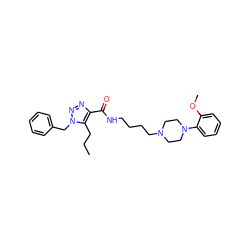 CCCc1c(C(=O)NCCCCN2CCN(c3ccccc3OC)CC2)nnn1Cc1ccccc1 ZINC000034643768