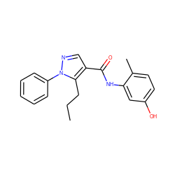 CCCc1c(C(=O)Nc2cc(O)ccc2C)cnn1-c1ccccc1 ZINC000299864149