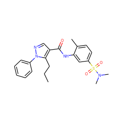 CCCc1c(C(=O)Nc2cc(S(=O)(=O)N(C)C)ccc2C)cnn1-c1ccccc1 ZINC000012340551