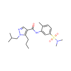 CCCc1c(C(=O)Nc2cc(S(=O)(=O)N(C)C)ccc2C)cnn1CC(C)C ZINC000299860816