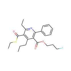 CCCc1c(C(=O)SCC)c(CC)nc(-c2ccccc2)c1C(=O)OCCCF ZINC000013672392