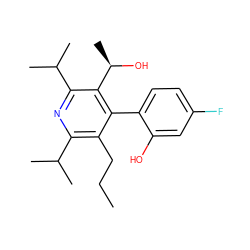 CCCc1c(C(C)C)nc(C(C)C)c([C@@H](C)O)c1-c1ccc(F)cc1O ZINC000013860561