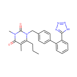 CCCc1c(C)c(=O)n(C)c(=O)n1Cc1ccc(-c2ccccc2-c2nnn[nH]2)cc1 ZINC000026169561