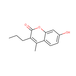 CCCc1c(C)c2ccc(O)cc2oc1=O ZINC000000308176