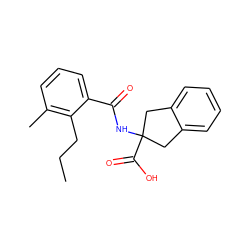 CCCc1c(C)cccc1C(=O)NC1(C(=O)O)Cc2ccccc2C1 ZINC000168047625